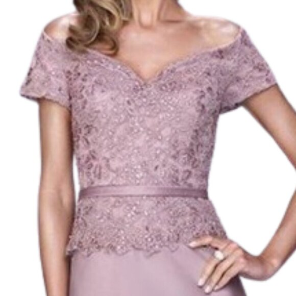 NWT La Femme 21726SC Beaded Mother of the Bride Dress Pink size 10 - Picture 3 of 7